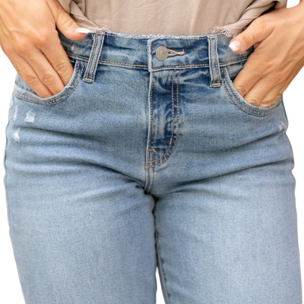 KanCan Light Wash High Rise Slim Wide Leg Jeans Size 13/30 NWT - Picture 7 of 13